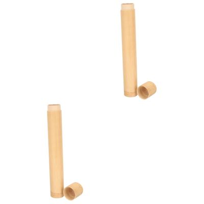 Alipis 2pcs Toothbrush Bamboo Tube Storage Box Case for Travel Camping Home Use Easy to Organize and Carry