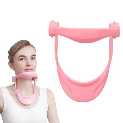 FOOJO Cervical Traction Device Support, Neck Brace, Neck Discomfort Relief Posture Correct Cervical Subluxation Support Neck Braces(Pink)