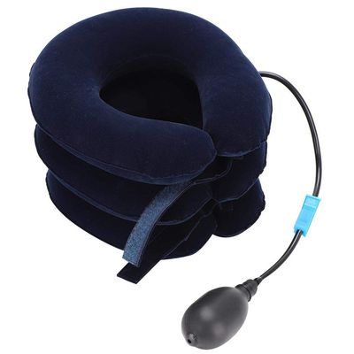 FOOJO Inflatable Cervical Traction Device, Neck Rest Air Pillow with Inflate Bag Easy to Control and Adjust, Use for Neck Pain Relief