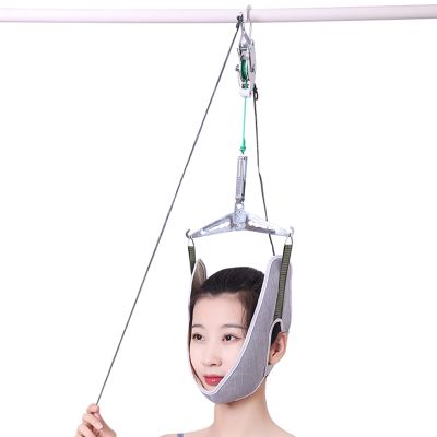 FOOJO Cervical Traction Neck Stretcher Traction Device for Neck Pain, Neck Traction Over Door Physical Therapy for Neck Decompression,Grey