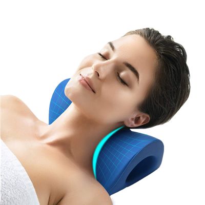 FOOJO Neck Traction,Neck Relaxer,Neck Pillow, Portable Cervical Traction Pillow, Ergonomic Traction Neck Support Pillow for Neck Pain Relief