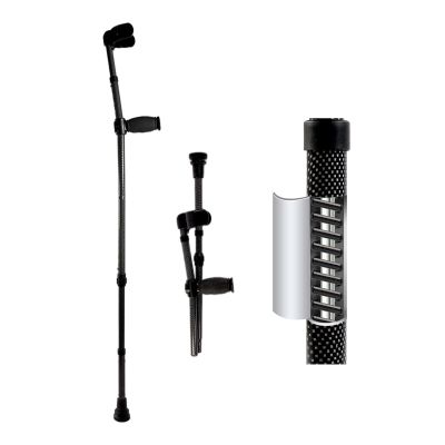1 Pair Forearm Folding Carbon Fiber Crutches, Crutches for Adults with Non Slip Tips, Aluminum Adjustable Spring Shock-Absorbing Crutches, for Elderly, Disabled and Physically Impaired