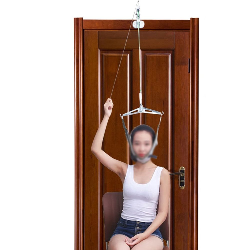 FOOJO Over The Door Posture Corrector Over The Door Cervical Traction Device Set Unit, Cervical Treatment Stretcher for Neck Pain Relief, Portable & Easy to Install Cervical Neck Traction Device
