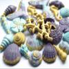 25x Under the Sea Edible Mermaid Tail, Seashells, Nautical Coral - Fondant Cupcake Topper Decoration view 3