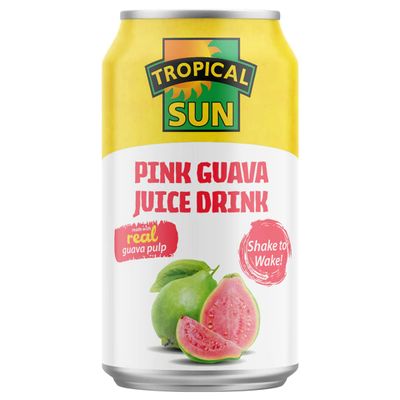 2 x Tropical Sun Pink Guava Drink with Pulp 12 x 330ml