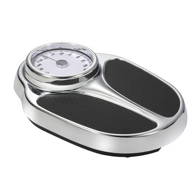 Analog scales for body weight/Thinner extra-large dial analog/batteries mechanical kg scale,With black anti-slip bath Mat,No battery or buttons Required.Bearing 0-160kg