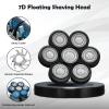 7 Head Electric Shaver Heads, Waterproof Replacement Heads Electric Razor Shaver Head for Men, Wet and Dry Shaver Blade Heads, Black view 2