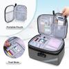 Trunab Small Medical Bag with Lock, Medicine Storage Organizer Bag with Mini Pouch for Home, Travel, Emergency, Grey(Empty Bag), Patented Design view 2