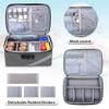 Trunab Small Medical Bag with Lock, Medicine Storage Organizer Bag with Mini Pouch for Home, Travel, Emergency, Grey(Empty Bag), Patented Design view 3
