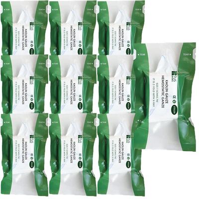 10 Pack Z-Folded Compressed Sterile Gauze 3.0" x 4.0 Yards, Essential First Aid and Stop The Bleed Kit Supply for Home, Medical, and Tactical Emergency Use