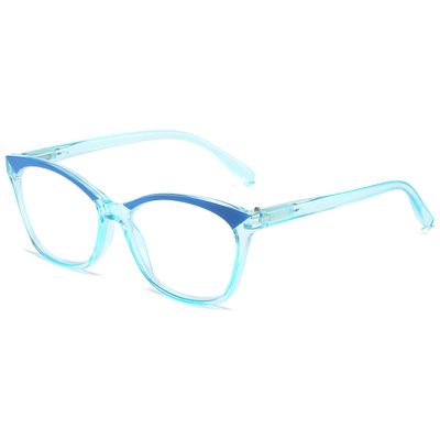 KOOSUFA Cat Eye Reading Glasses Blue Light Blocking Spring Hinge Fashion Transparent Frame Computer Readers Eyewear Eyeglasses for Women Transparent Blue 2.5