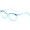 KOOSUFA Cat Eye Reading Glasses Blue Light Blocking Spring Hinge Fashion Transparent Frame Computer Readers Eyewear Eyeglasses for Women Transparent Blue 2.5 view 1