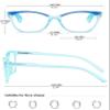 KOOSUFA Cat Eye Reading Glasses Blue Light Blocking Spring Hinge Fashion Transparent Frame Computer Readers Eyewear Eyeglasses for Women Transparent Blue 2.5 view 2