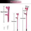 1 Pair Folding Forearm Crutches, Lightweight Aluminum Canes with Ergonomic Handles, Pink Walking Crutches for Women, Applicable Height 145-185cm (4'7''-6'0'') view 2