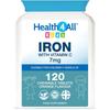 Health4All Kids Iron 120 Chewable Tablets 4 Months Supply, Vegan Sugar-Free Iron Supplement for Children 4+ Supports Learning, Growth & Immune System, Natural Orange Flavour, Made in UK (not Gummies) view 1