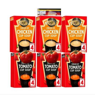 Chicken Cup a Soup (x3) and Tomato Soup (x3) Bundle and Kitchen Fella 14 Day Healthy Eating Guide Postcard