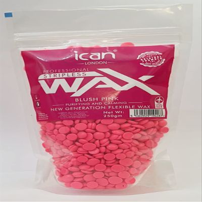 Ican London Professional Hard Wax Beads,Stripless Depilatory Waxing Pellets Solid Beans No Strip Needed, Pain Free Hair Removal Wax For Full Body (Blush Pink, 250g)