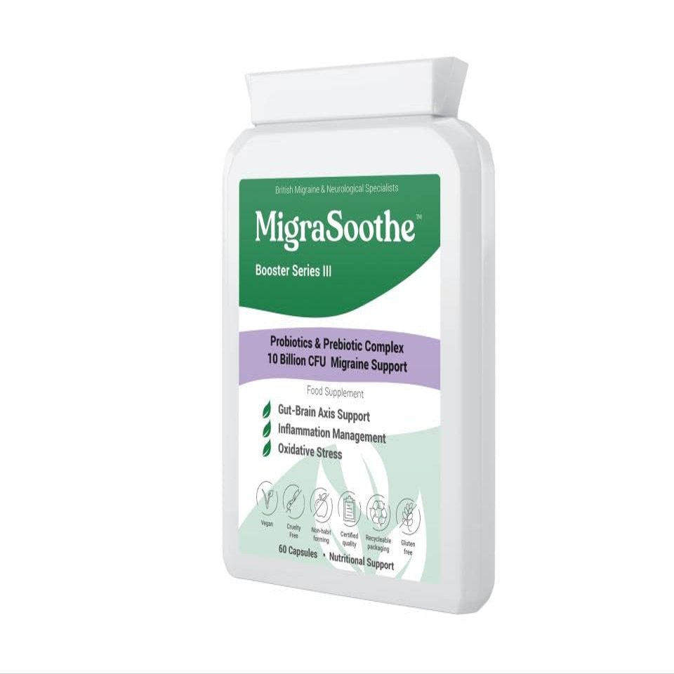 MigraSoothe Booster Probiotic Complex - Probiotic & Prebiotic Complex 10 Billion CFU Migraine Support (60) 2 Month Supply (60)