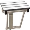 24" x 15" Phenolic White 3 Slats Folding Wall Mount Shower Seat Bench, ADA Compliant view 1