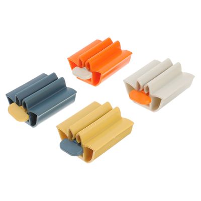 ULTECHNOVO Toothpaste Dispenser Manual Squeezer Clip 4pcs Plastic Toothpaste Squeezing Tool for Bathroom Use Saving White Blue Yellow Orange
