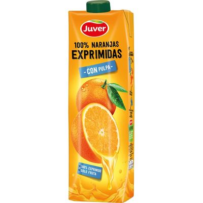 JUVER 100% Squeezed Orange Juice with Brik Pulp 1L