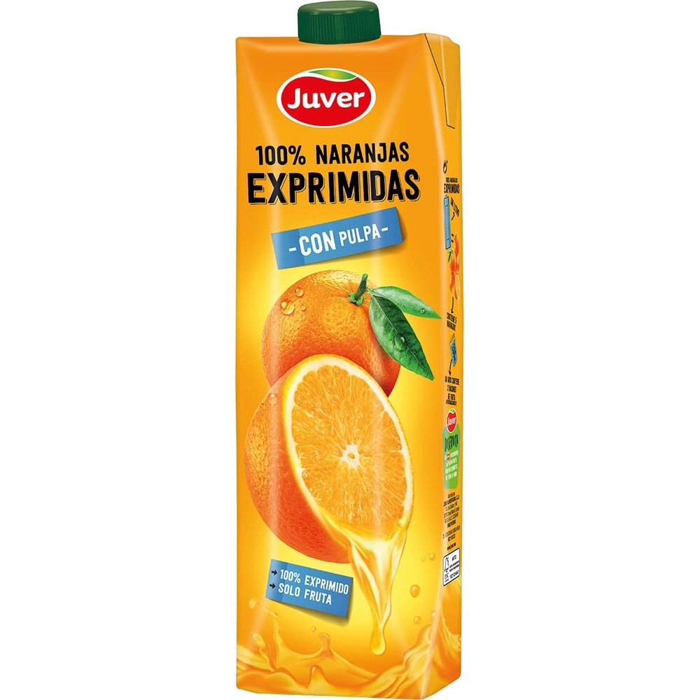 JUVER 100% Squeezed Orange Juice with Brik Pulp 1L