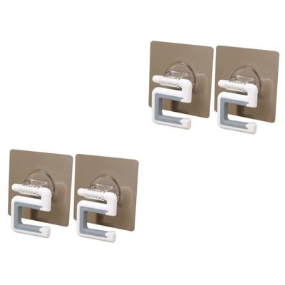 Cabilock 4pcs Wall Broom Mop Organizer Broom Hooks for Wall Mop Hanger for Kitchen and Bathroom Storage