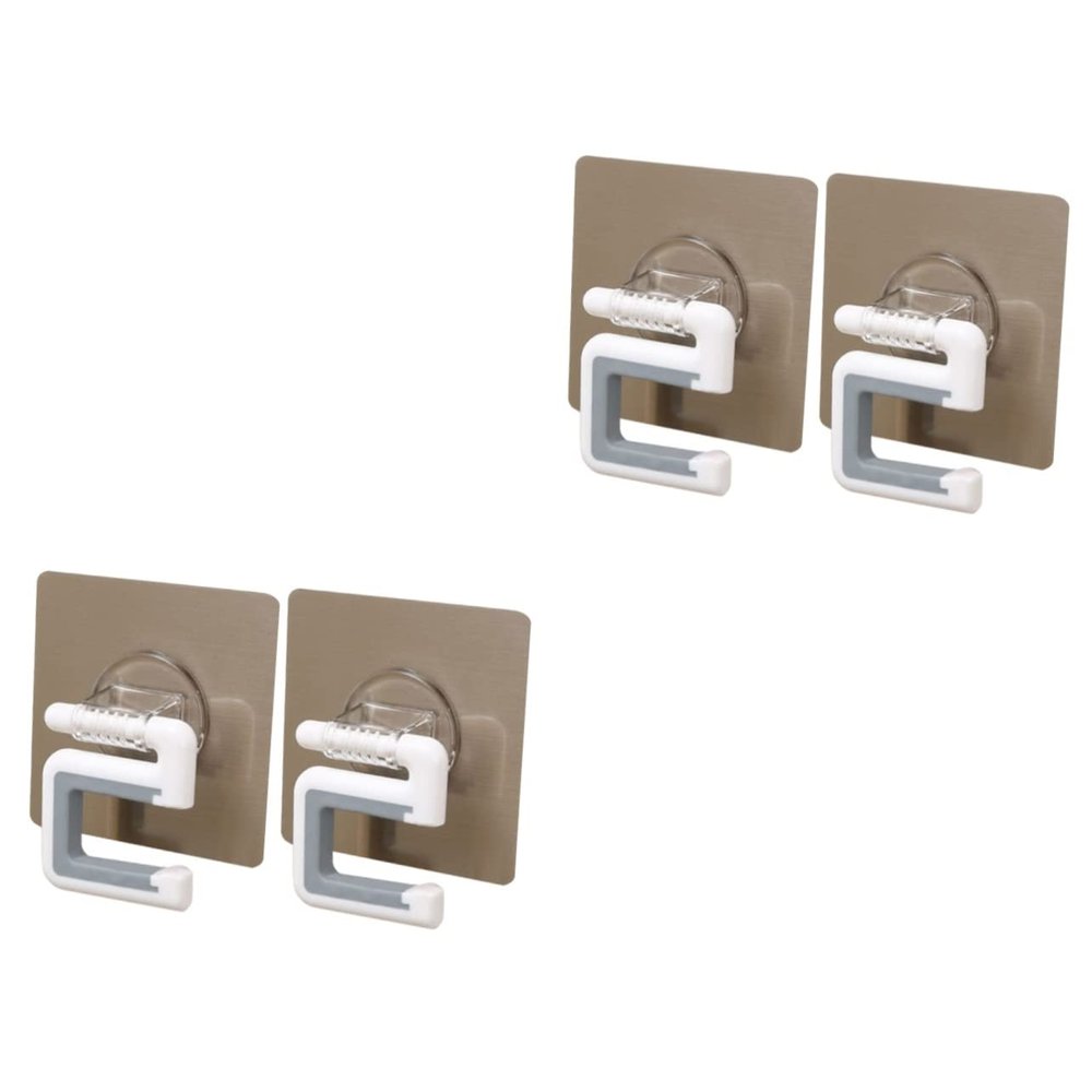 Cabilock 4pcs Wall Broom Mop Organizer Broom Hooks for Wall Mop Hanger for Kitchen and Bathroom Storage