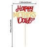 24Pcs Mother's Day Cupcake Topper Happy Mother's Day Cupcake Picks Red Gold Glitter Best Mom Party Cake Decorations Cupcake Toppers Picks for Mother's Birthday Party Supplies view 2