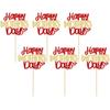 24Pcs Mother's Day Cupcake Topper Happy Mother's Day Cupcake Picks Red Gold Glitter Best Mom Party Cake Decorations Cupcake Toppers Picks for Mother's Birthday Party Supplies view 3