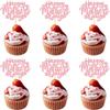 24Pcs Happy Mother's Day Cupcake Topper Happy Mother's Day Cupcake Picks Glitter Flower Best Mom Party Cake Decorations Cupcake Toppers Picks for Mother's Birthday Party Supplies Pink