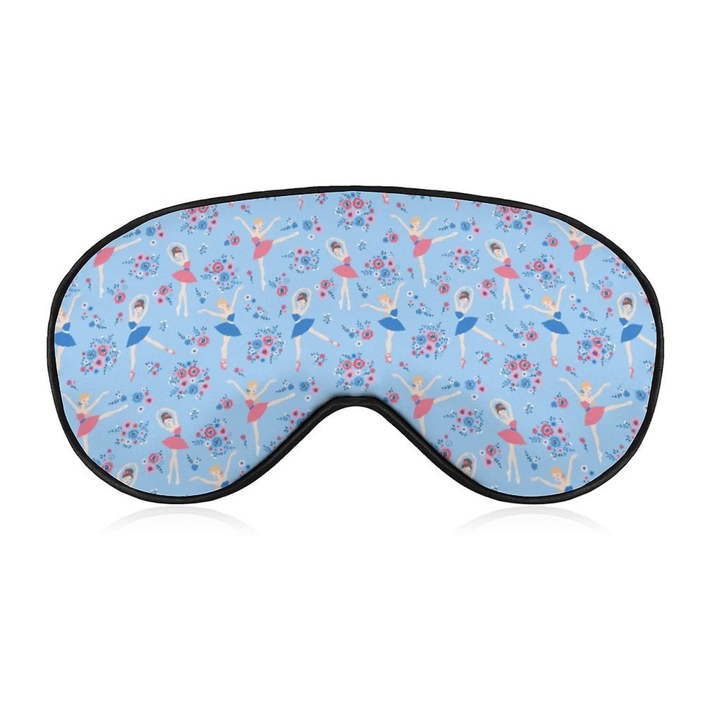 Ballet Girl and Flower Pattern Weighted Eye Mask Sleep Blindfold Adjustable Head Straps Eye Cover