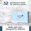 Simple Living Eco, Laundry Washing Detergent Sheets, Simplify Your Washing With Our Compact Laundry Sheets, Eco Washing, Non Bio & Skin-Friendly, (32 Sheet Pack, Unscented) 1 Pack view 3
