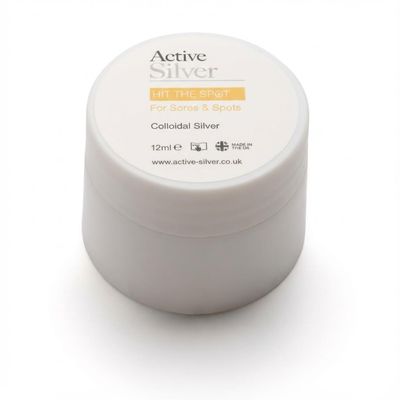 Active Silver - Hit the Spot, Colloidal Silver - Face Blemish Cream - Contains 25ppm, Aloe Vera, Zinc, Vitamin E and more Natural Ingredients - For Facial Sores and Spots - 12ml