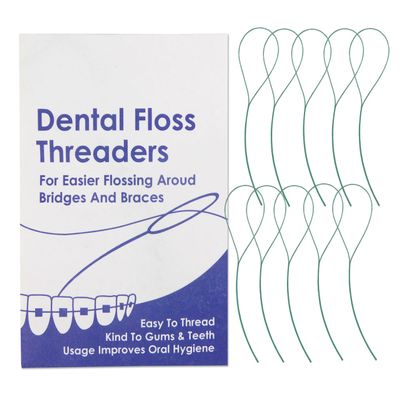 Floss Threaders x 50 ~ Dental Floss Holders for Cleaning Between Orthodontic Braces & Bridges