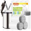 10L Bin Liners Drawstring bin bags with Tie Handle,Small Bin Bags for Bathroom pedal Bin,Office Waste Paper Bin(60 Liners, White) view 1