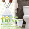 10L Bin Liners Drawstring bin bags with Tie Handle,Small Bin Bags for Bathroom pedal Bin,Office Waste Paper Bin(60 Liners, White) view 2