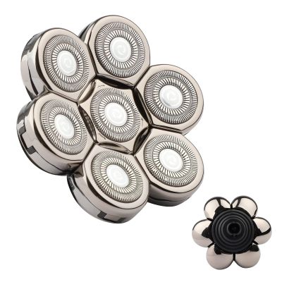 7 Head Electric Shaver Heads, Waterproof Replacement Heads Electric Razor Shaver Head for Men, Wet and Dry Shaver Blade Heads, Silver
