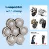7 Head Electric Shaver Heads, Waterproof Replacement Heads Electric Razor Shaver Head for Men, Wet and Dry Shaver Blade Heads, Silver view 3