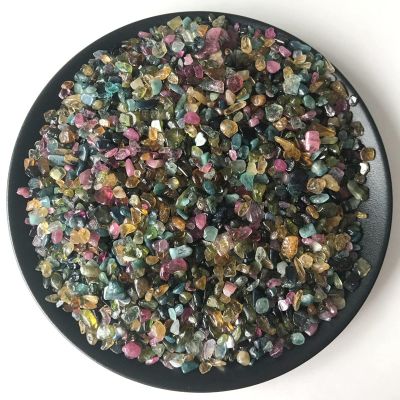 100g Natural Rainbow Tourmaline Gravel Polished Tumbled Gemstone Crystal Stones and Crystals,100g 5-7mm
