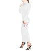 Glossy PVC Clubwear Bodycon Ankle Length Dress Women High Neck Slim Long Sleeve Dress Dress Party Night Clubwear,White,XL view 1