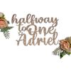 Halfway to One Cake Topper, Custom Name | 6 Months, Half Birthday, Double Sided Glitter Card Toppers (STYLE 2, SILVER) view 1