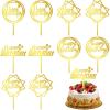 20 PCS Happy Birthday Cake Topper Double-Sided Acrylic Cake Toppers Picks Glitter Bling Dessert Toppers for Birthday Party Anniversary Cake Pastries DIY Decorations view 1