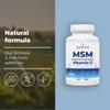 Bandini MSM and Vitamin C - 2000 mg Methylsulfonylmethane - 200 High Strength Vegan Tablets - Supplement for Joints, Skin, Hair, Nails & Collagen Building - Non-GMO, No Preservatives, No Additives view 4