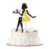 Cyodoos 1 PC High Heel Girl Graduation Cake Topper with Grad Cap Diploma 2023 Graduation Cake Pick 2023 Senior Graduation Cake Decorations for 2023 Girl Graduation Theme Party - Black Gold Glitter view 1