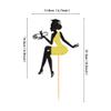 Cyodoos 1 PC High Heel Girl Graduation Cake Topper with Grad Cap Diploma 2023 Graduation Cake Pick 2023 Senior Graduation Cake Decorations for 2023 Girl Graduation Theme Party - Black Gold Glitter view 2