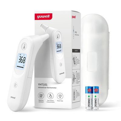 yuwell Ear Thermometer for Kids and Adult| Medical Graded, Digital Infrared Thermometer | Ideal for Home Use, High Temperature Reminder Large Display, 7 Reading Storage (YHT101)