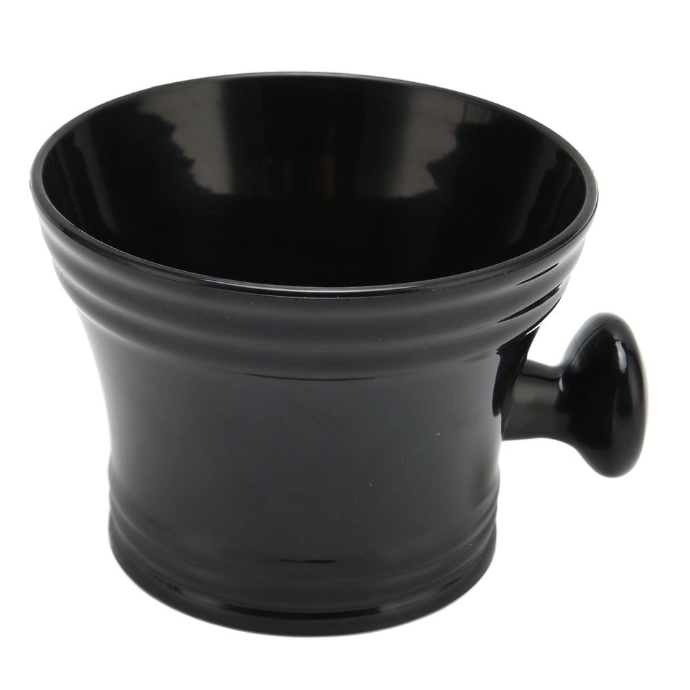 FILFEEL Plastic Shaving Bowl Black Shaving Soap Bowl for Men Large Capacity Portable Shave Mug with Handle for Barber Home Travel