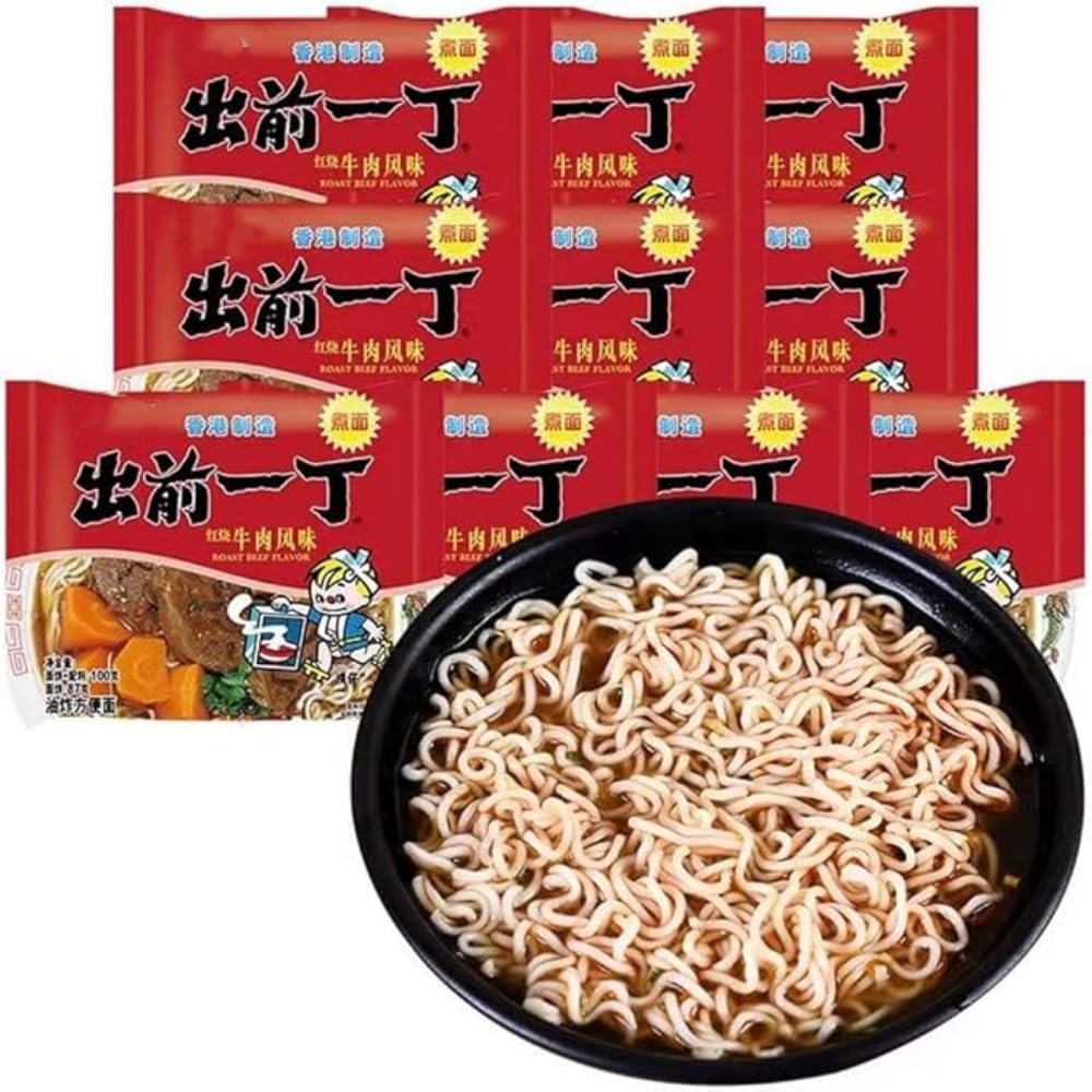 Infinitely Great Home Decor Center Chinese Food Snack Instant Noodles 100g - Pack of 10 (Roast Beef)
