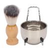 Men's Shaving Brush Set, Durable 3-in-1 men's Shaving Tool Kit for Home Use view 1